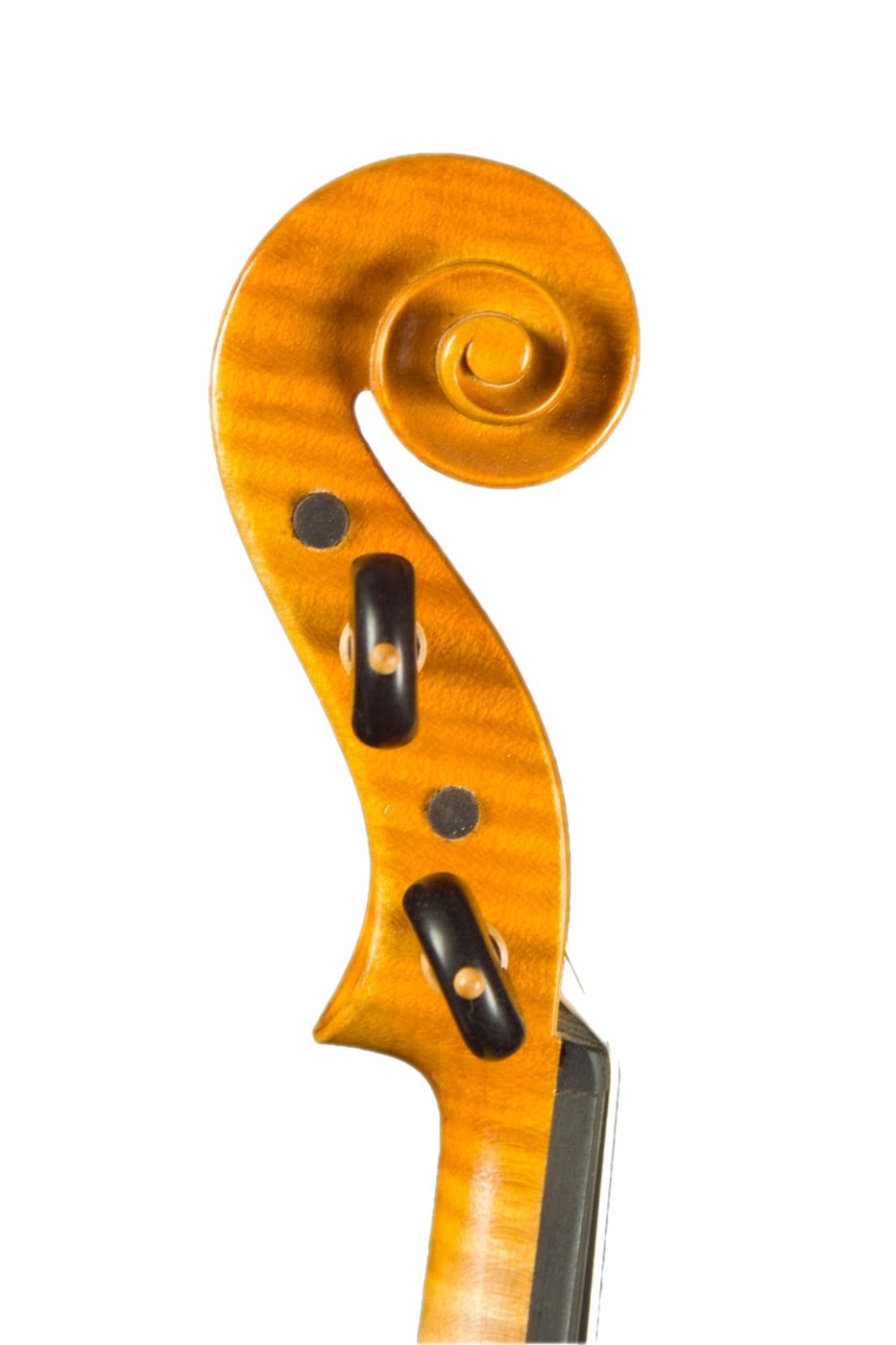 Hand-carved violin scroll